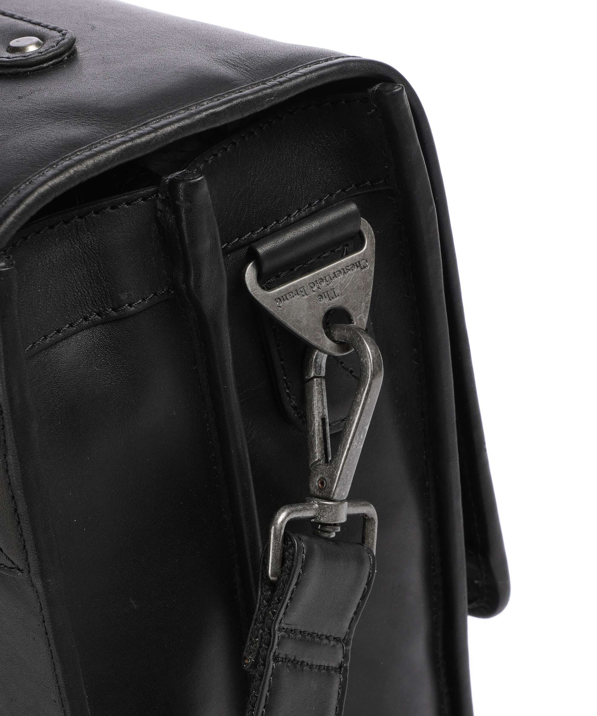 The Chesterfield Brand Wax Pull Up Cow Glenwood Briefcase black