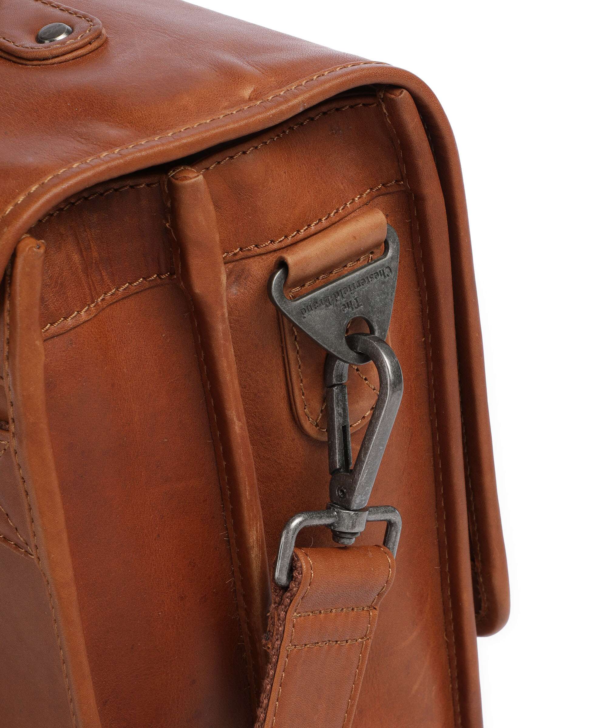 The Chesterfield Brand Wax Pull Up Cow Glenwood Briefcase cognac