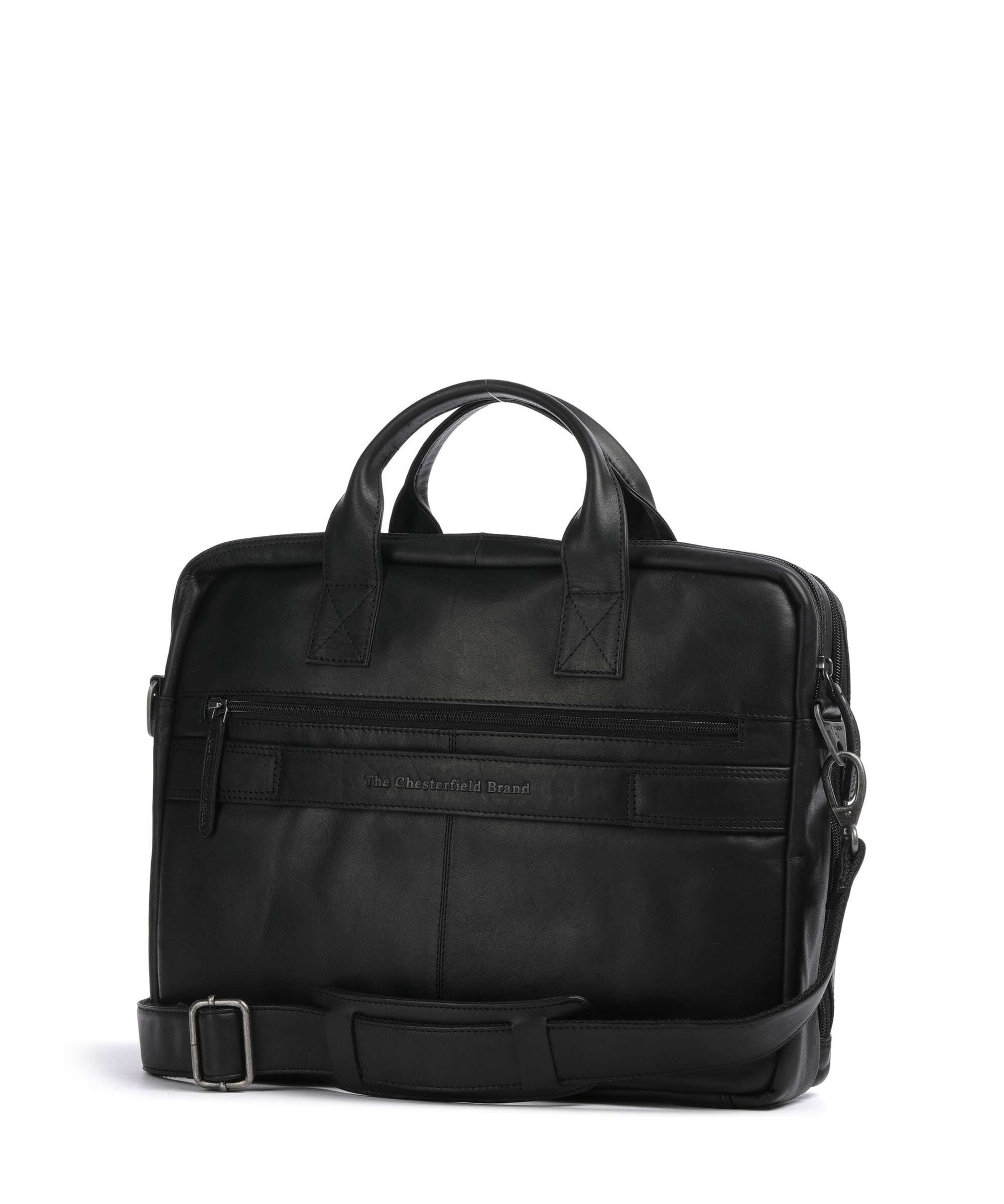 The Chesterfield Brand Cow Wax Pull Up Frazer Briefcase black