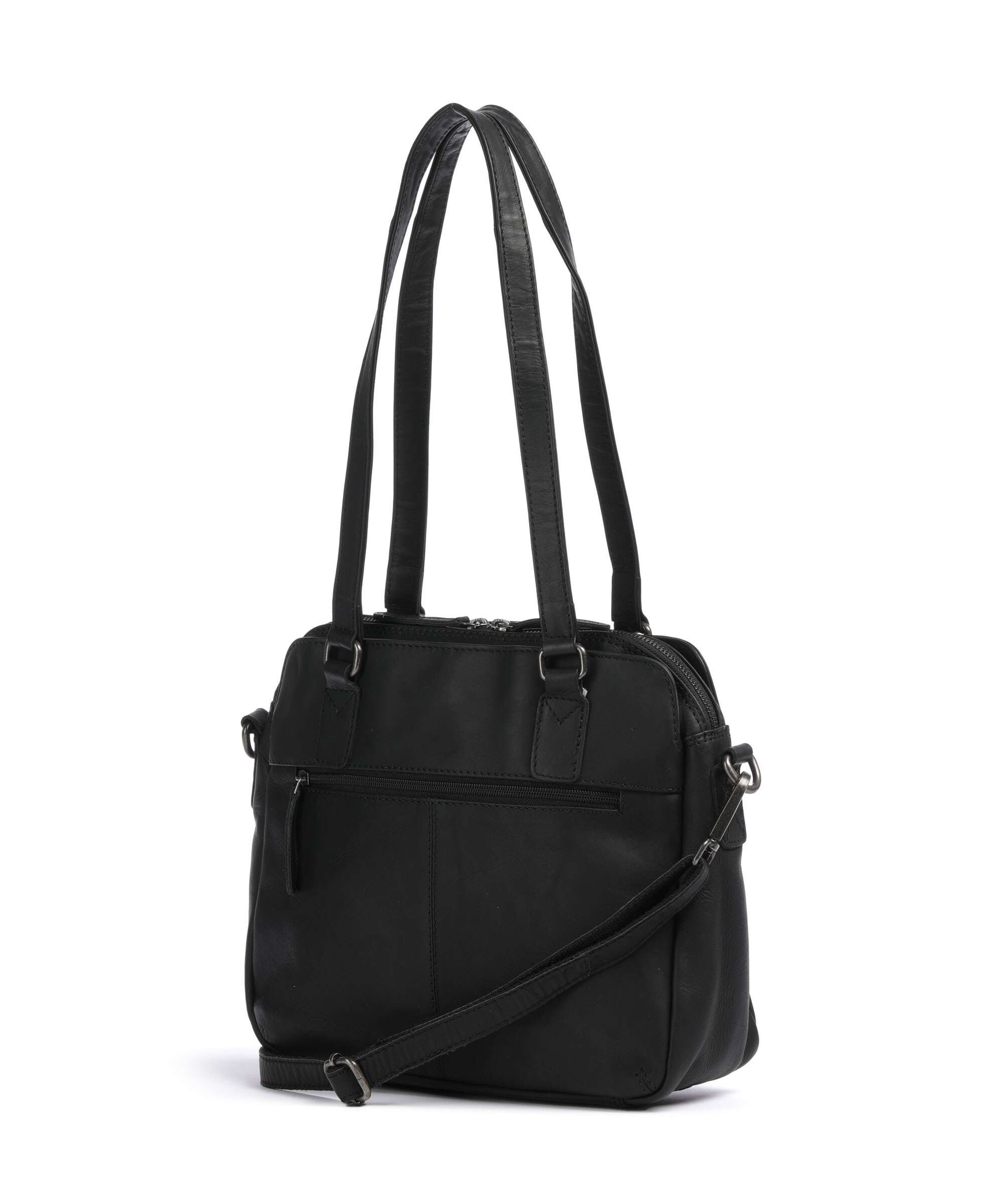 The Chesterfield Brand Wax Pull Up Cow Porlezza Shoulder bag black