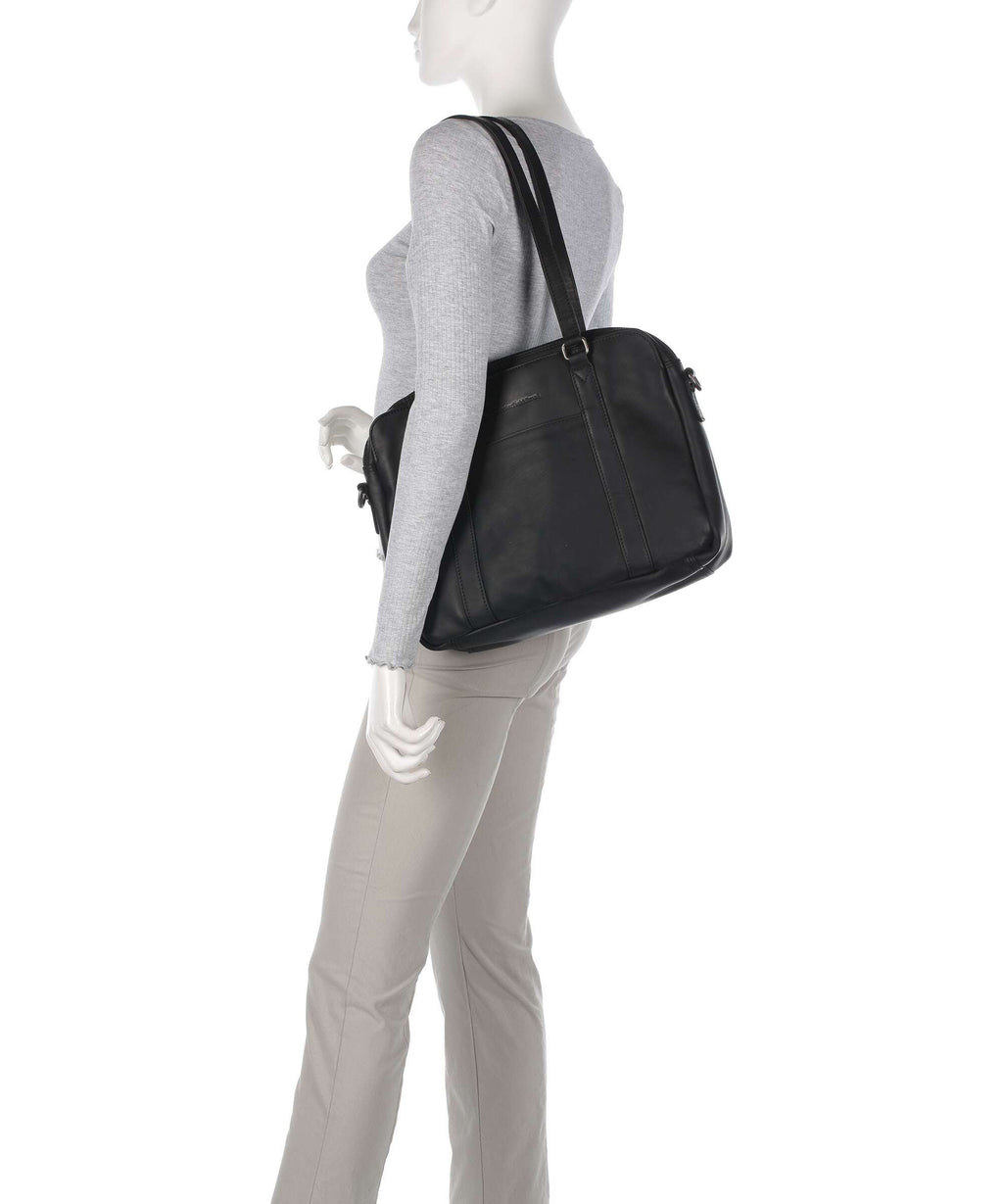 The Chesterfield Brand Wax Pull Up Cow Pretoria Shoulder bag black
