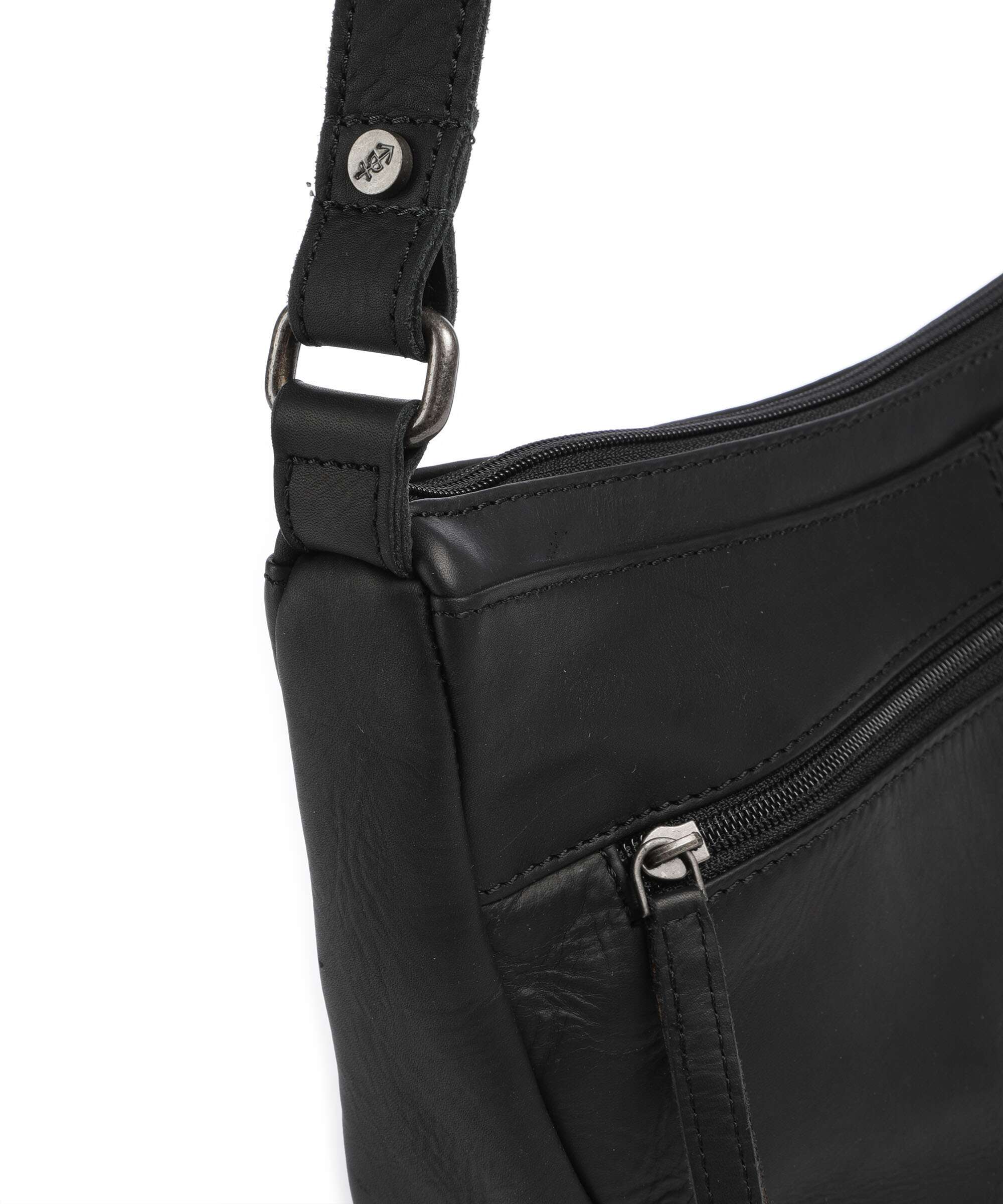 The Chesterfield Brand Wax Pull Up Cow Piemonte Crossbody bag black