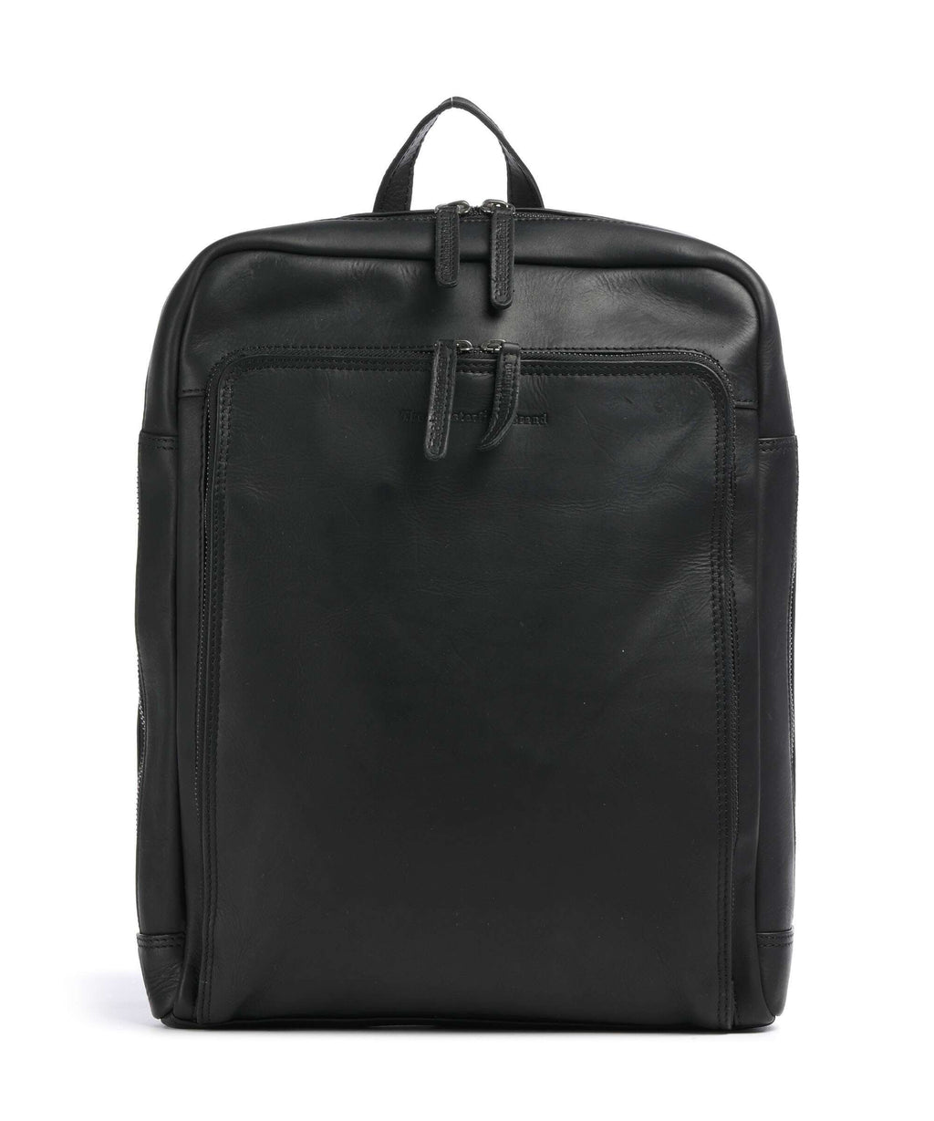 The Chesterfield Brand Wax Pull Up Cow Jasper Backpack black