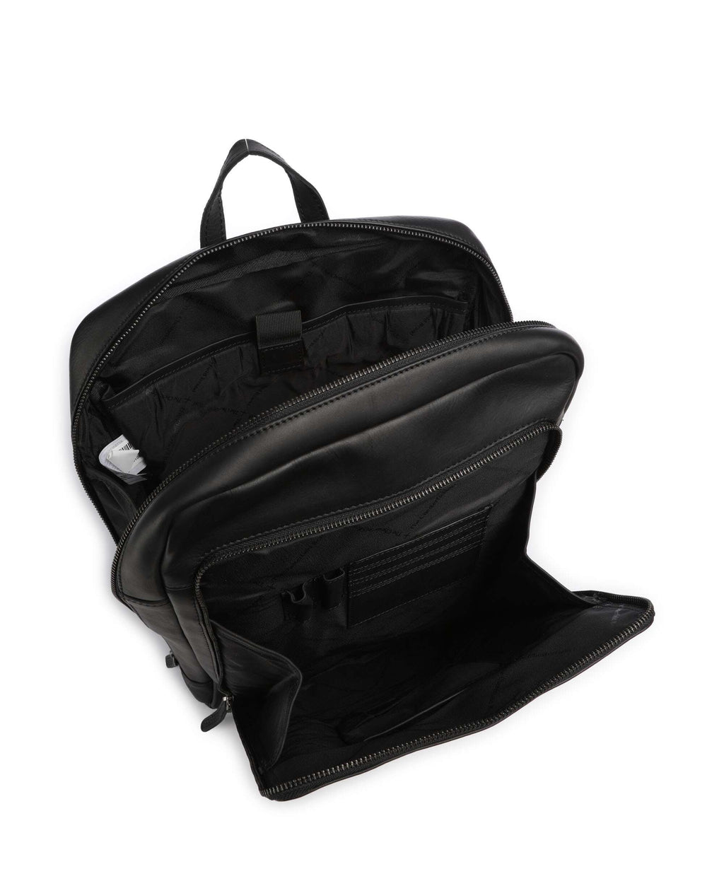 The Chesterfield Brand Wax Pull Up Cow Jasper Backpack black