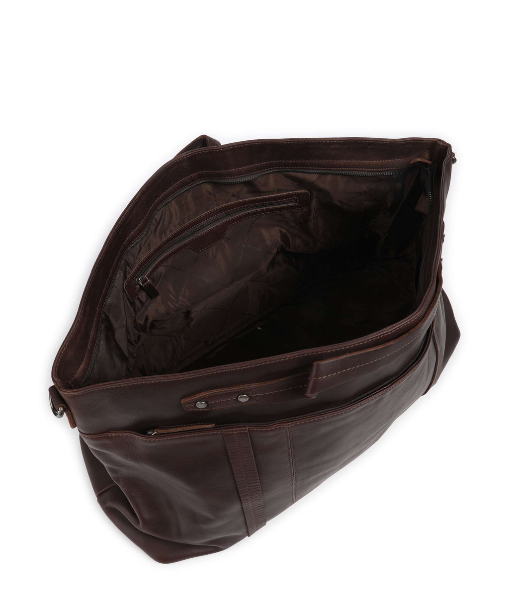 The Chesterfield Brand Wax Pull Up Cow Mark Weekend bag brown