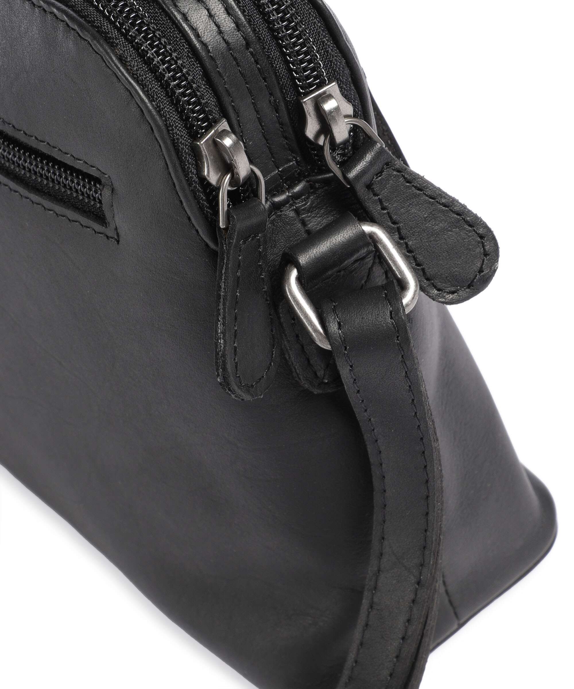 The Chesterfield Brand Cow Wax Pull Up Nebraska Crossbody bag black