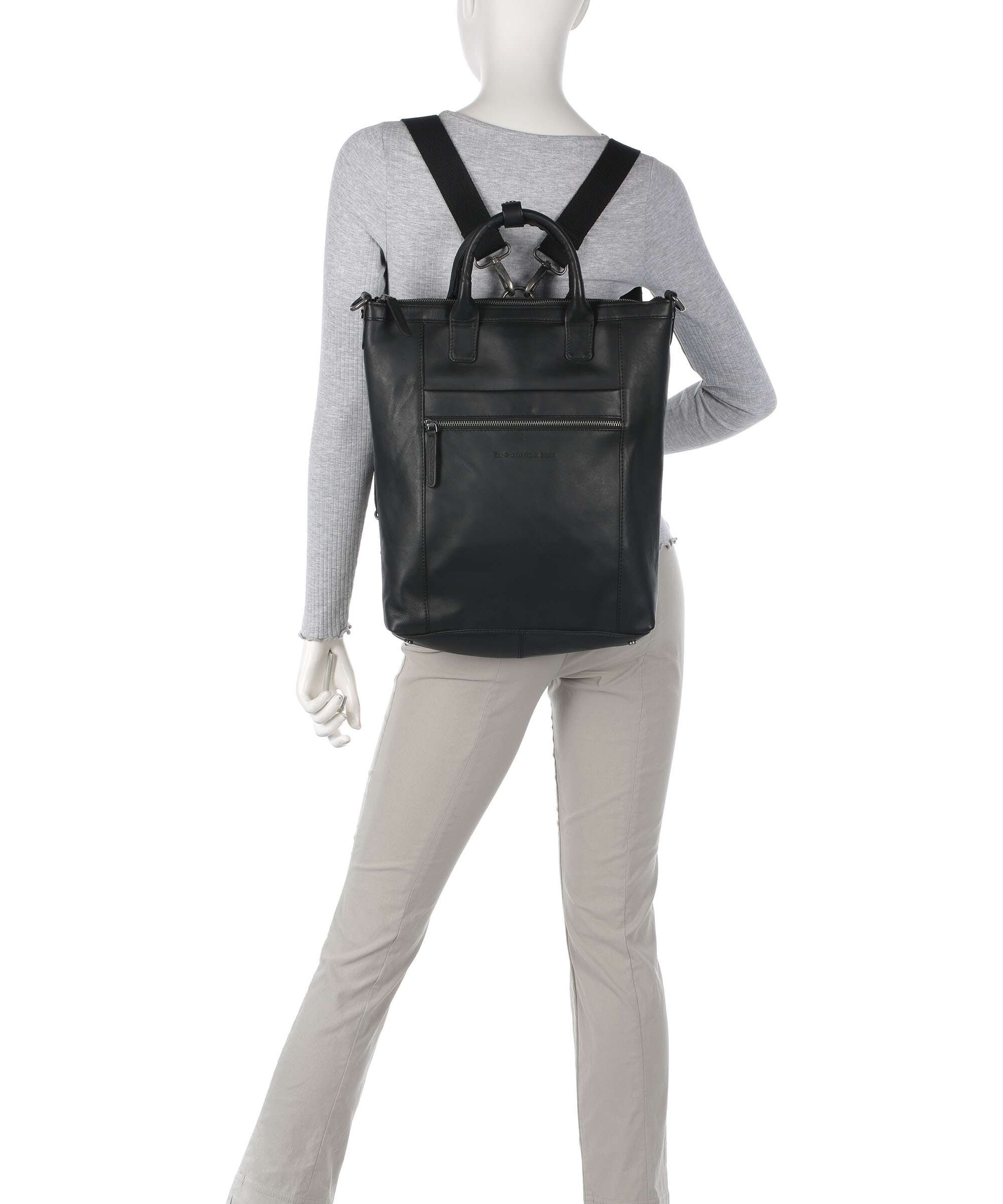 The Chesterfield Brand Wax Pull Up Cow Luisa Backpack bag black