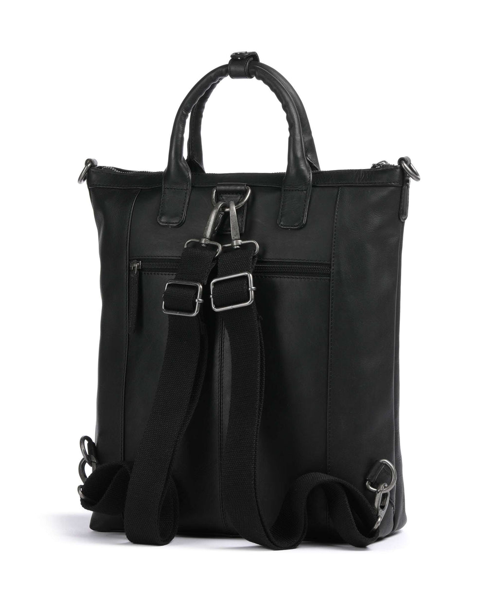 The Chesterfield Brand Wax Pull Up Cow Luisa Backpack bag black
