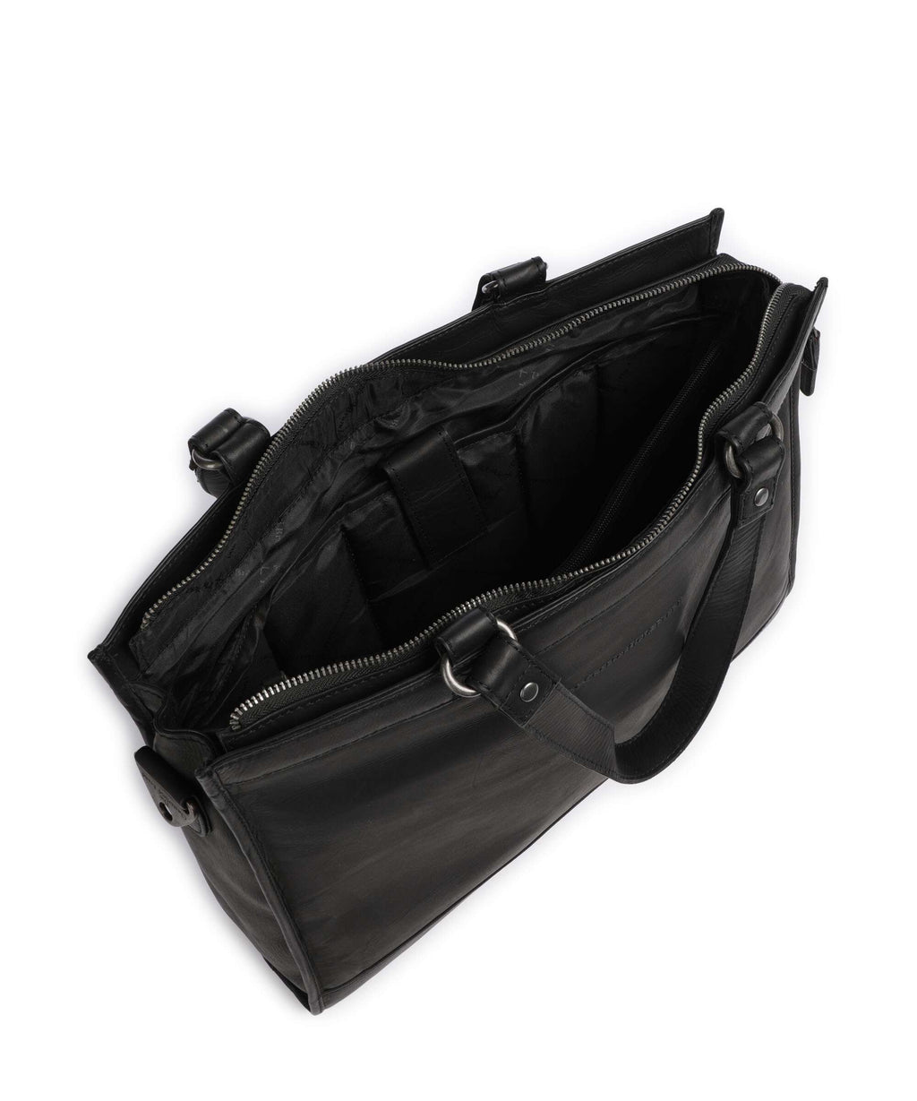 The Chesterfield Brand Wax Pull Up Cow Manly Tote bag black
