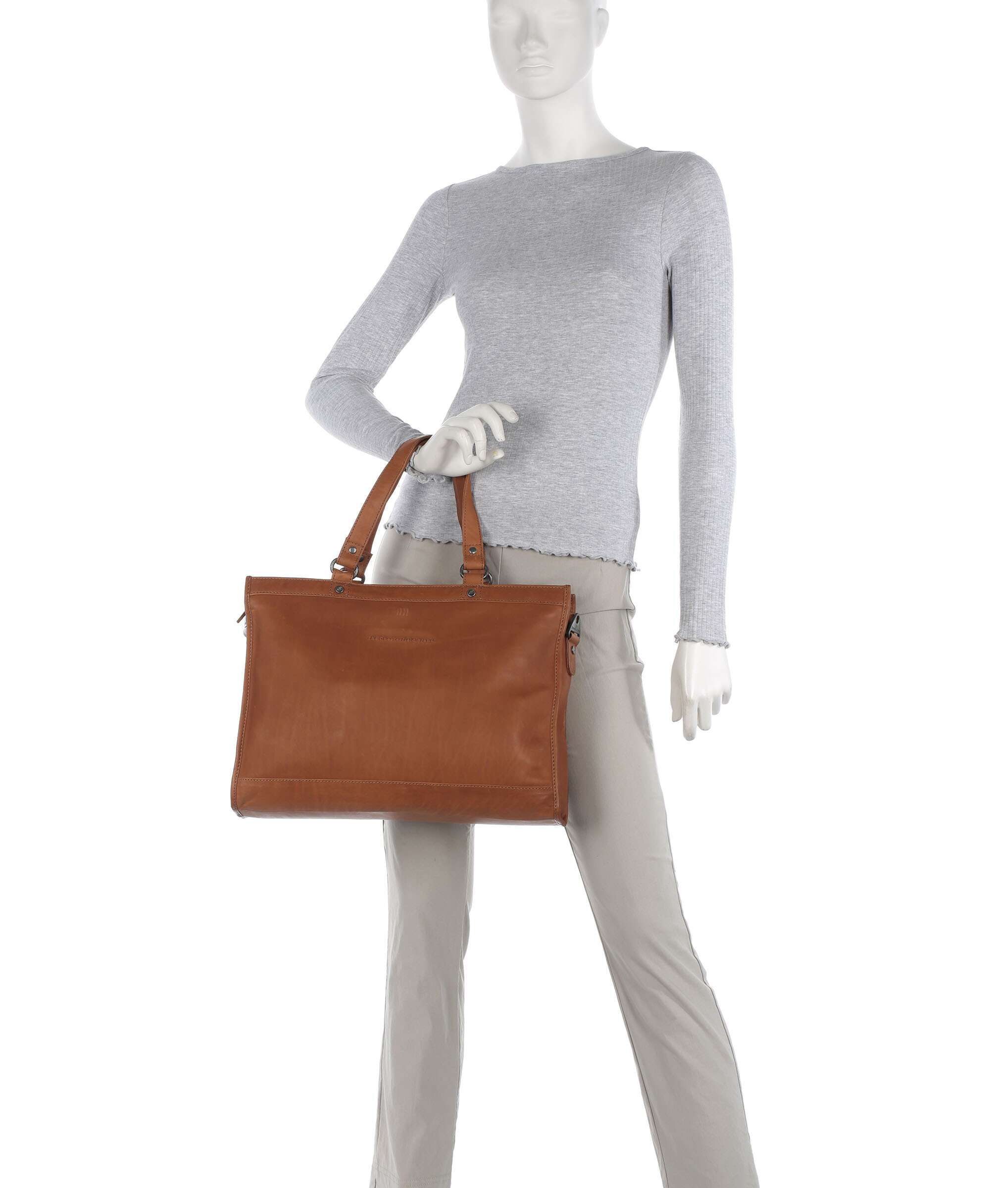 The Chesterfield Brand Wax Pull Up Cow Manly Tote bag cognac