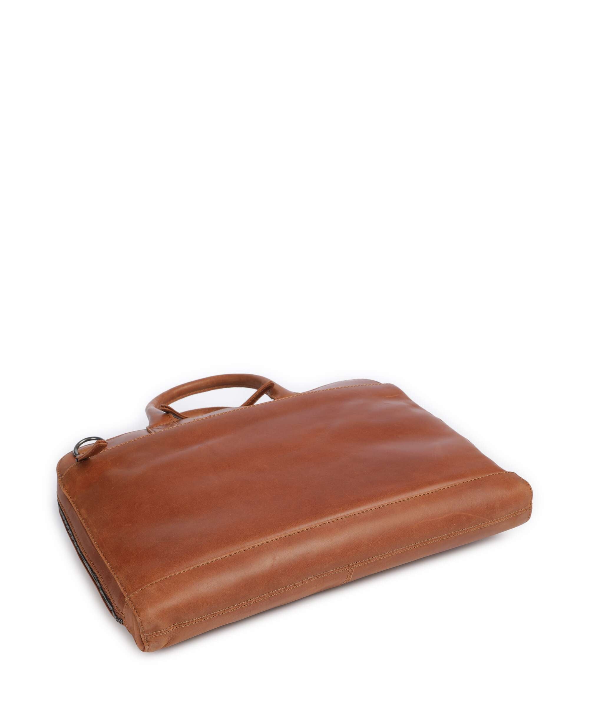 The Chesterfield Brand Cow Wax Pull Up Tilbury Briefcase cognac