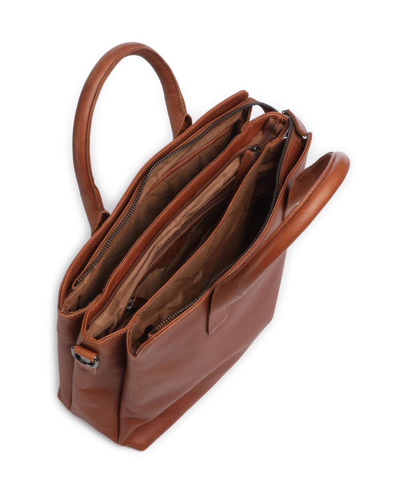 The Chesterfield Brand Wax Pull Up Cow Valmonte Handbag cognac