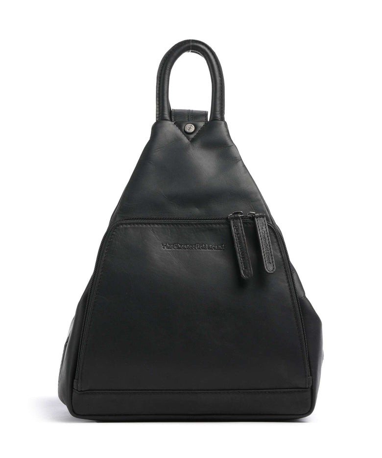 The Chesterfield Brand Wax Pull Up Cow Howard Backpack black