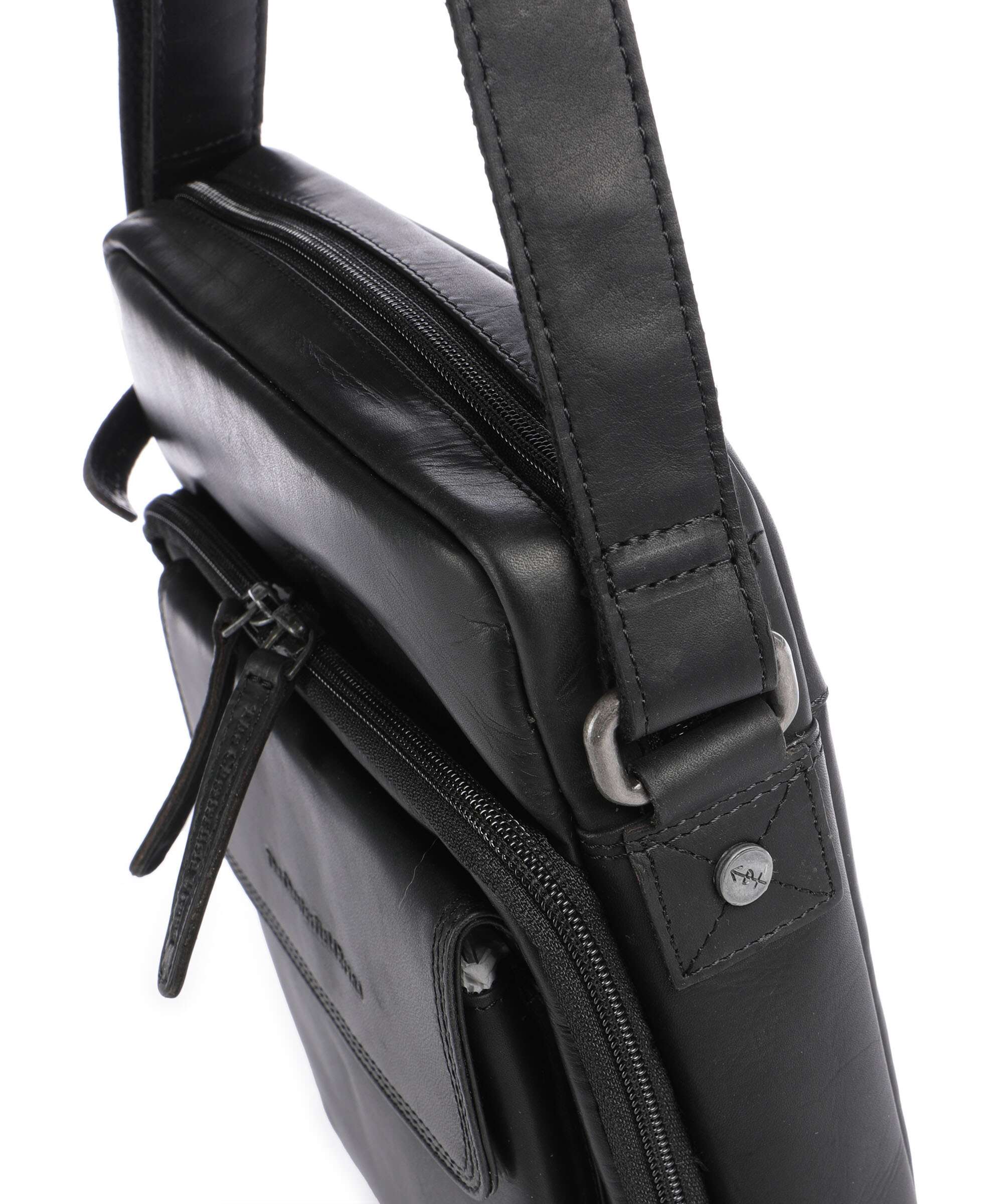 The Chesterfield Brand Wax Pull Up Cow Montira Crossbody bag black