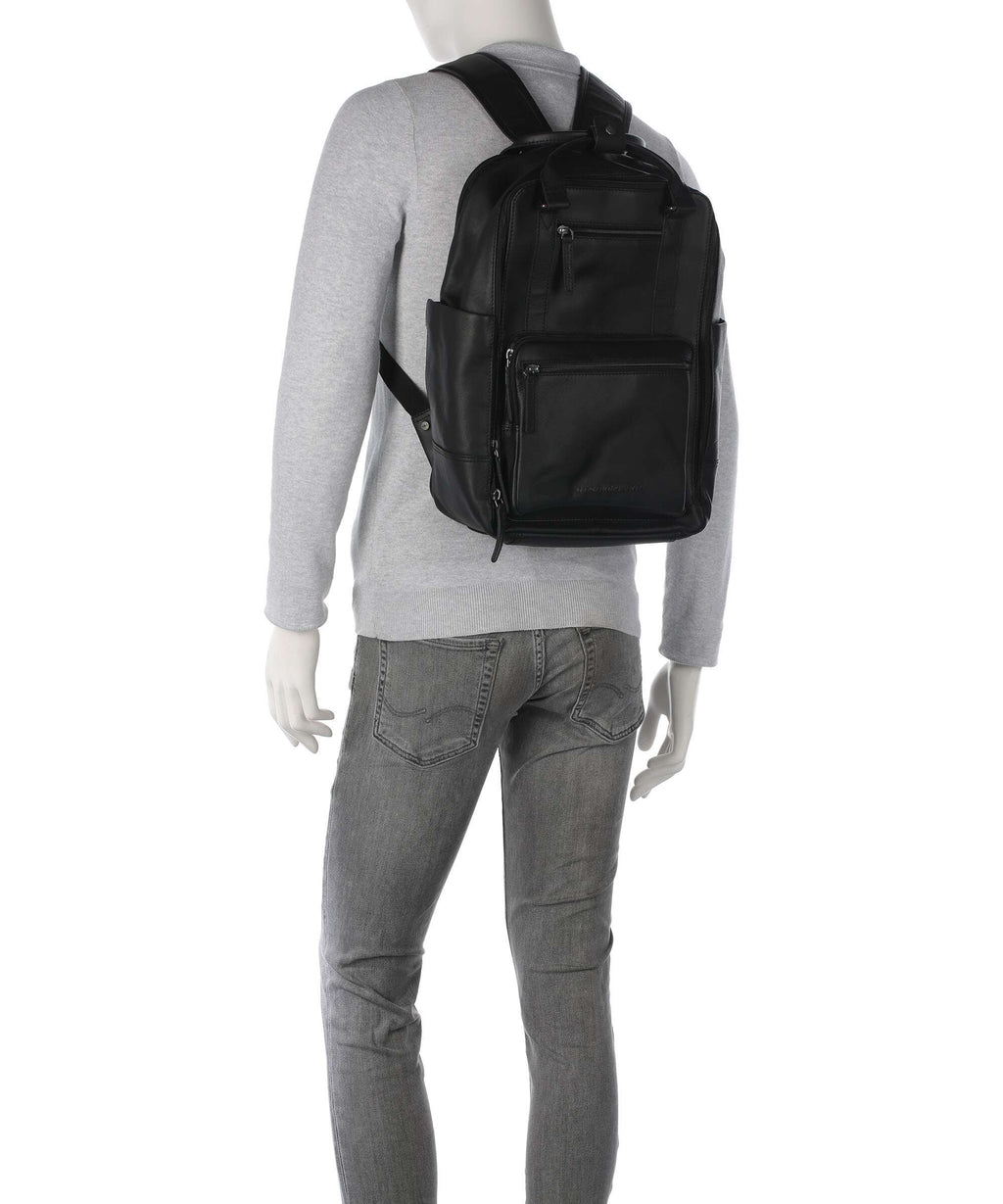 The Chesterfield Brand Wax Pull Up Cow Calden Backpack black