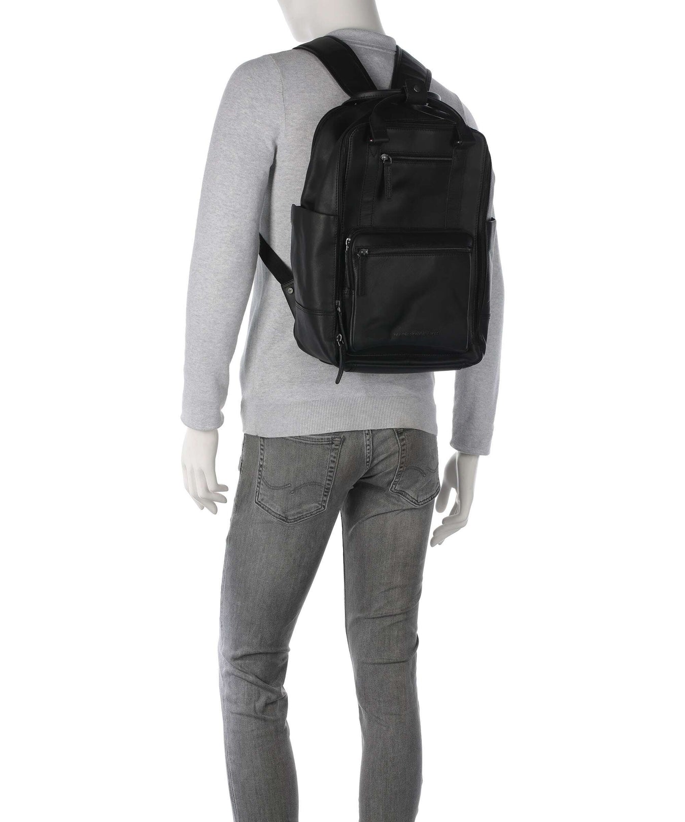The Chesterfield Brand Wax Pull Up Cow Calden Backpack black