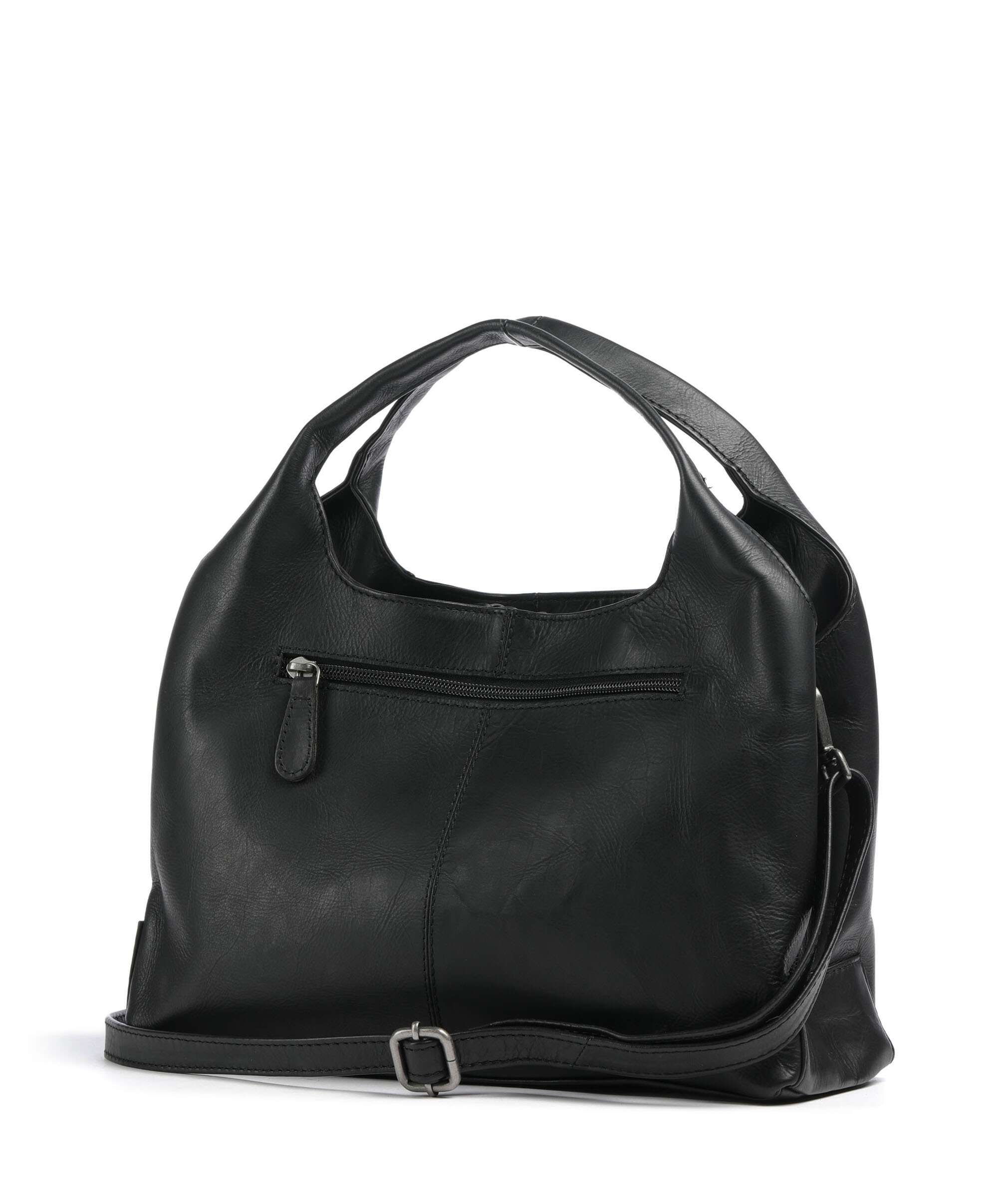 The Chesterfield Brand Wax Pull Up Cow Salina Handbag black