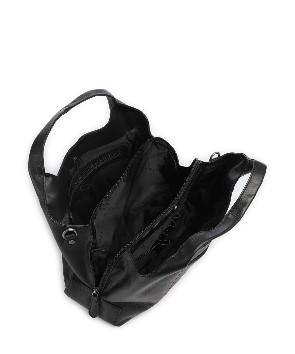 The Chesterfield Brand Wax Pull Up Cow Salina Handbag black