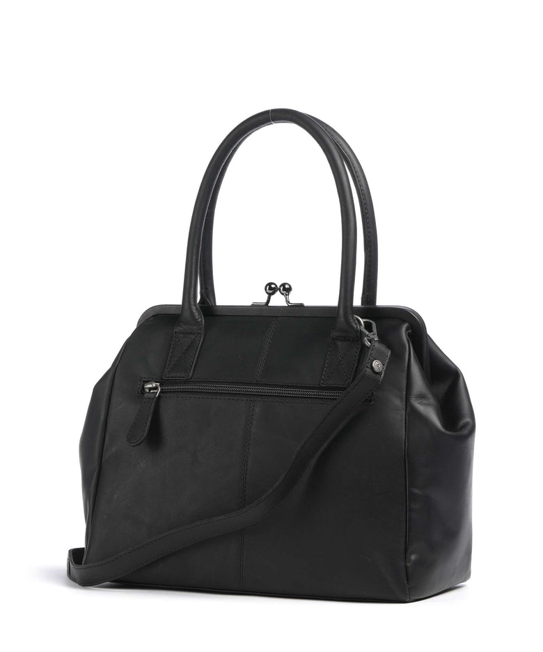 The Chesterfield Brand Wax Pull Up Cow Dorin Handbag black