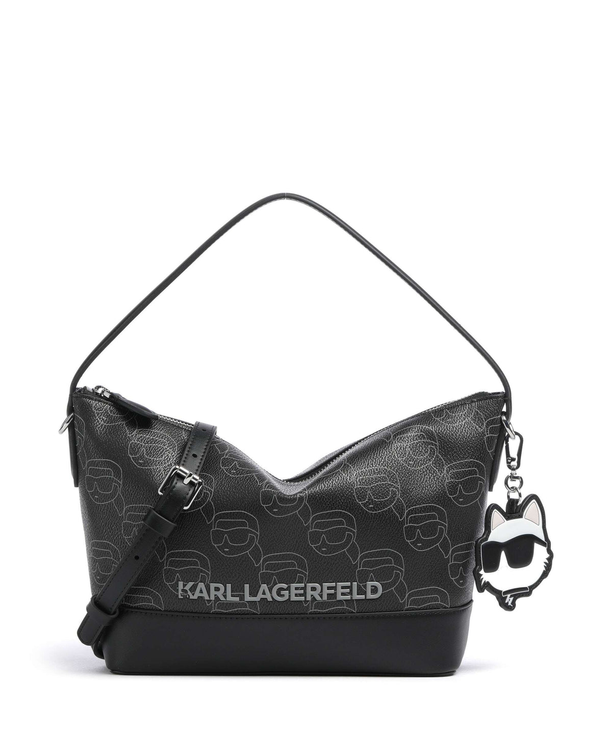 Karl Lagerfeld K/Ikonik Mono Hobo bag black
