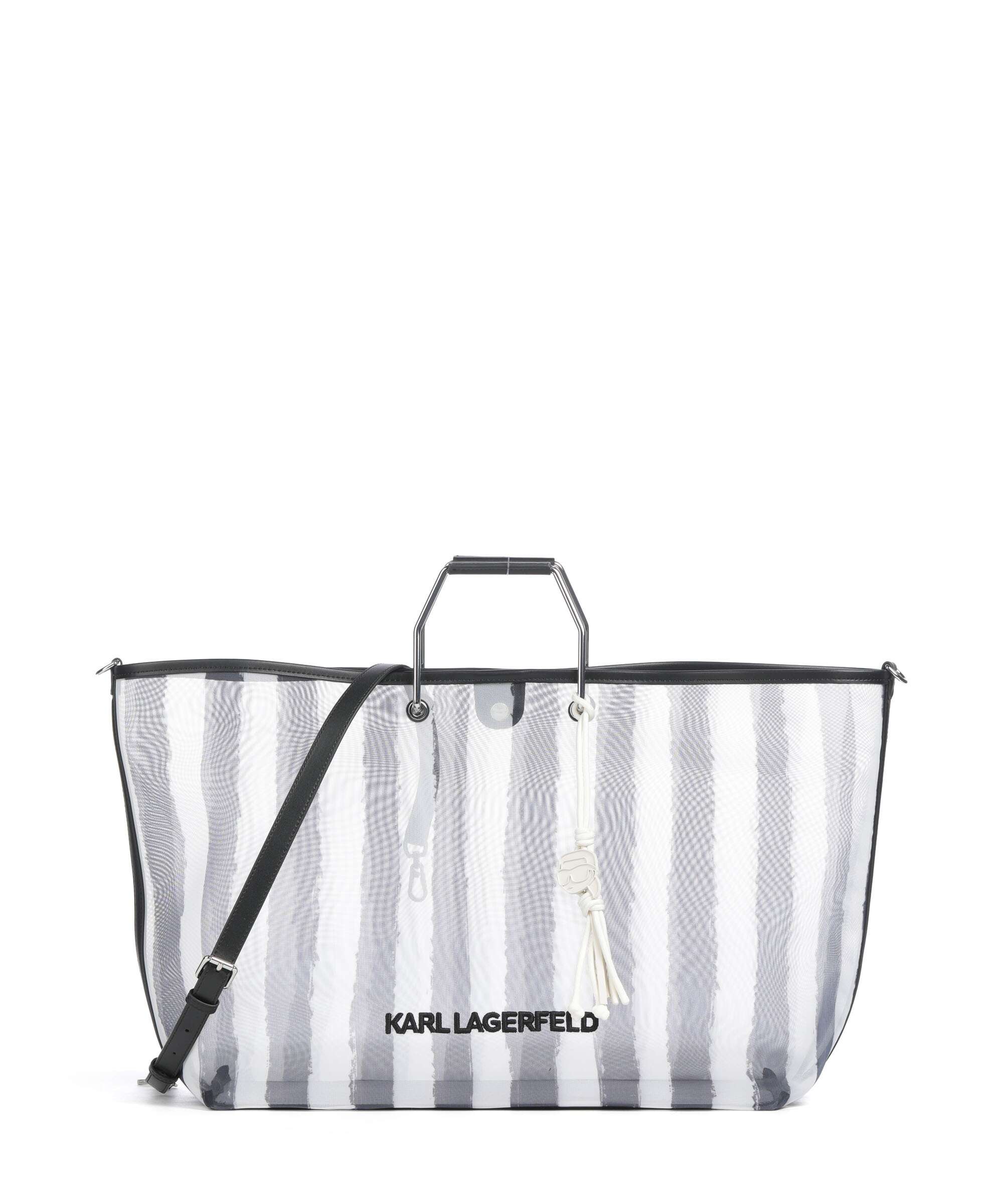 Karl Lagerfeld Ikon XXL Handbag black stripes