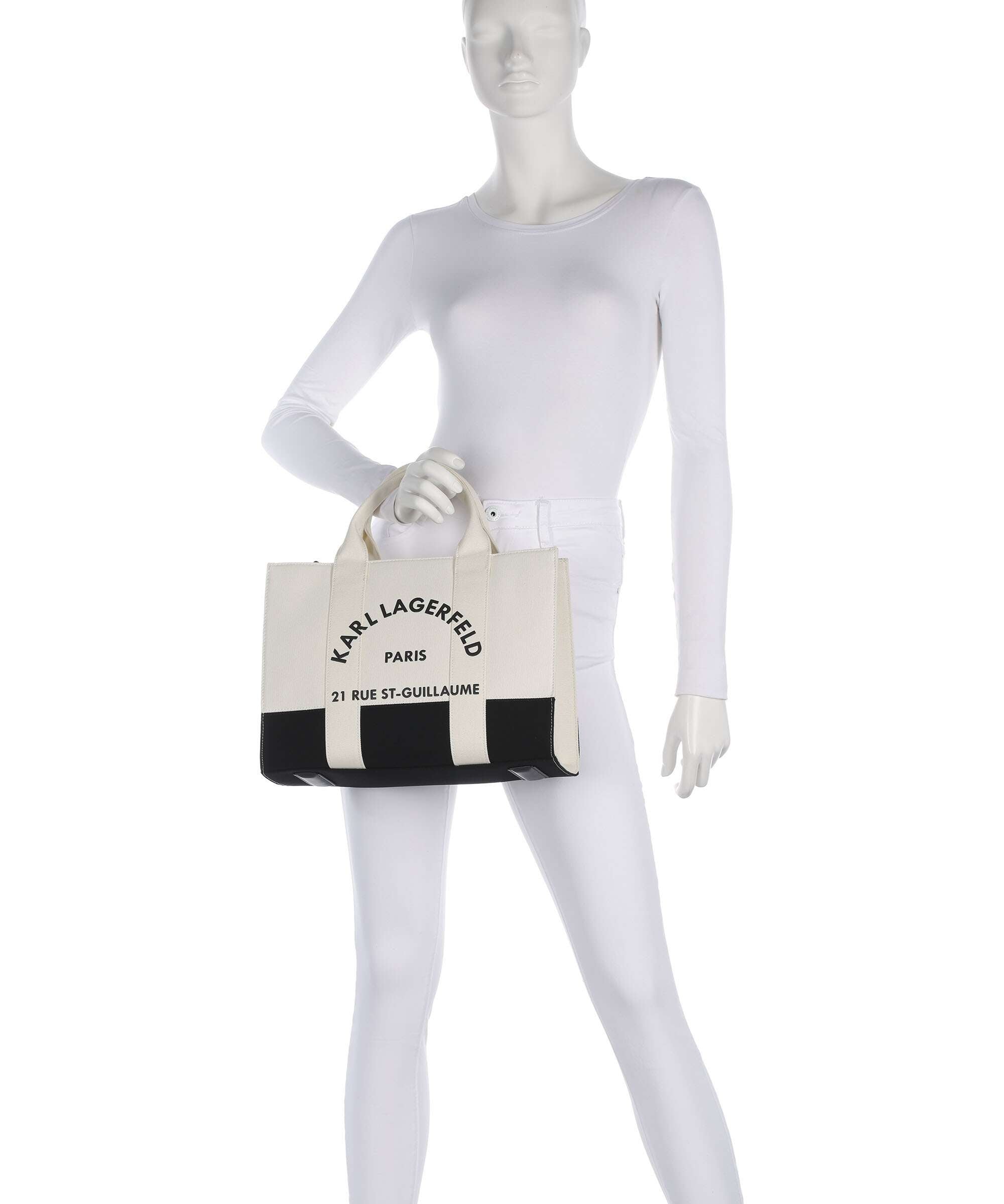 Karl Lagerfeld K/Rue St Guillaume Medium Handbag white/black