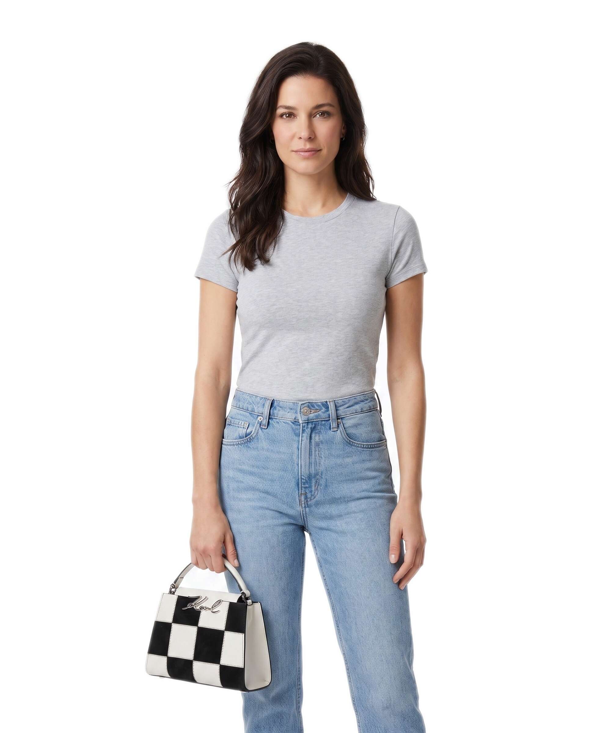 Karl Lagerfeld K/Signature Mini Handbag black/white check