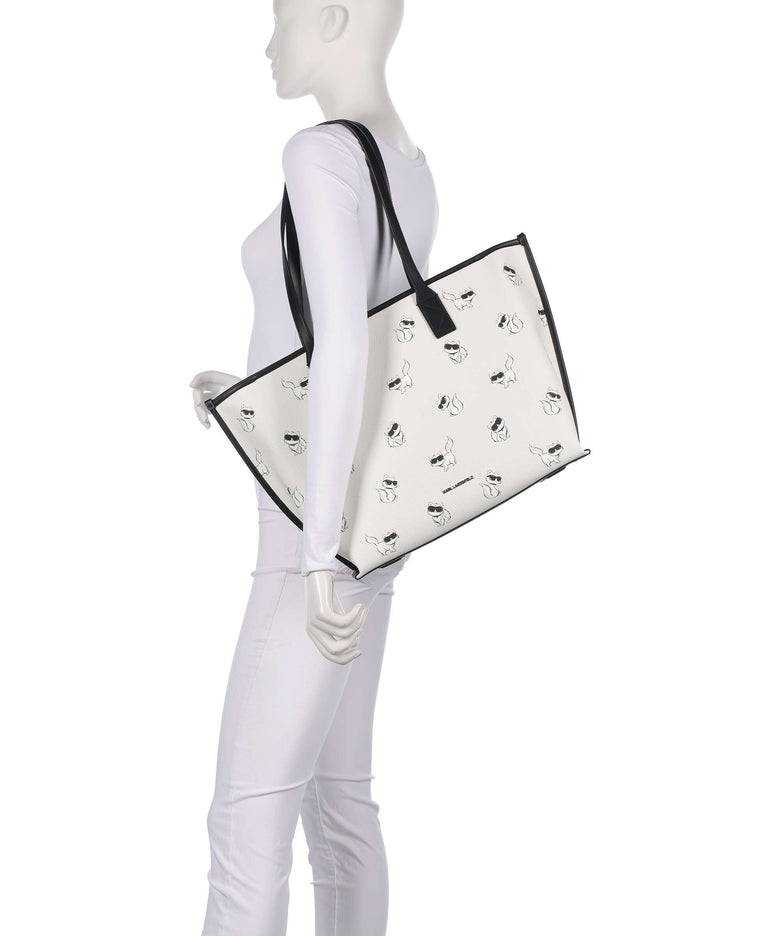 Karl Lagerfeld Ikon Choupette Tote bag off white